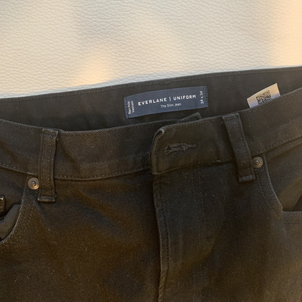 Everlane Uniform Black Pants 5-Pocket Stretch Work Performance  Mens 34x34 - Picture 2 of 5